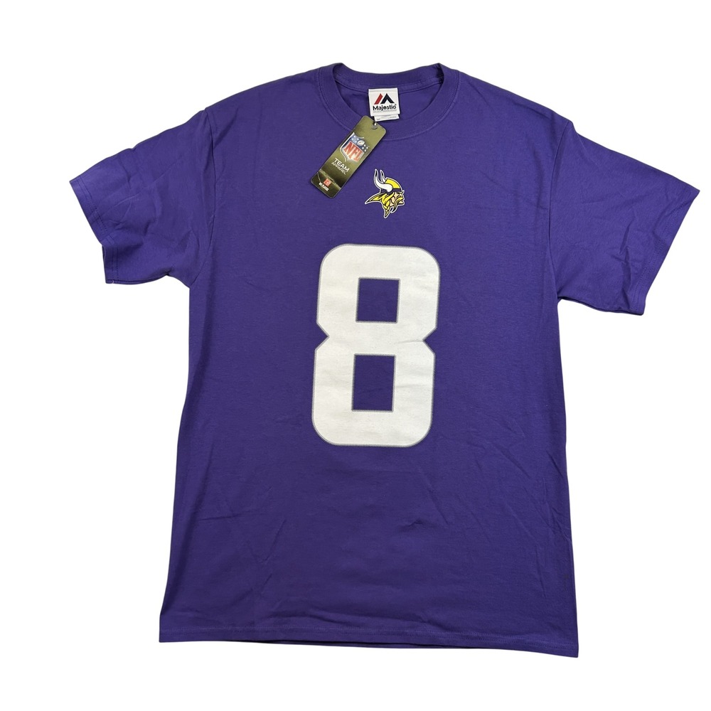 Majestic Minnesota Vikings Shirt Mens Medium Kirk Cousins 8‎ NFL Football Tee